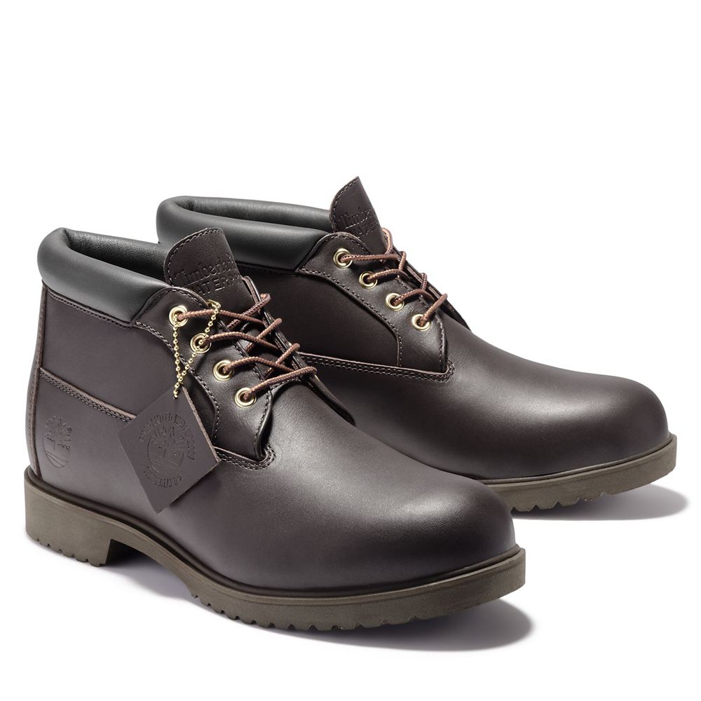 Botas de Seguridad Timberland Hombre Waterproof Marrones Oscuro - Chile YXM-547126